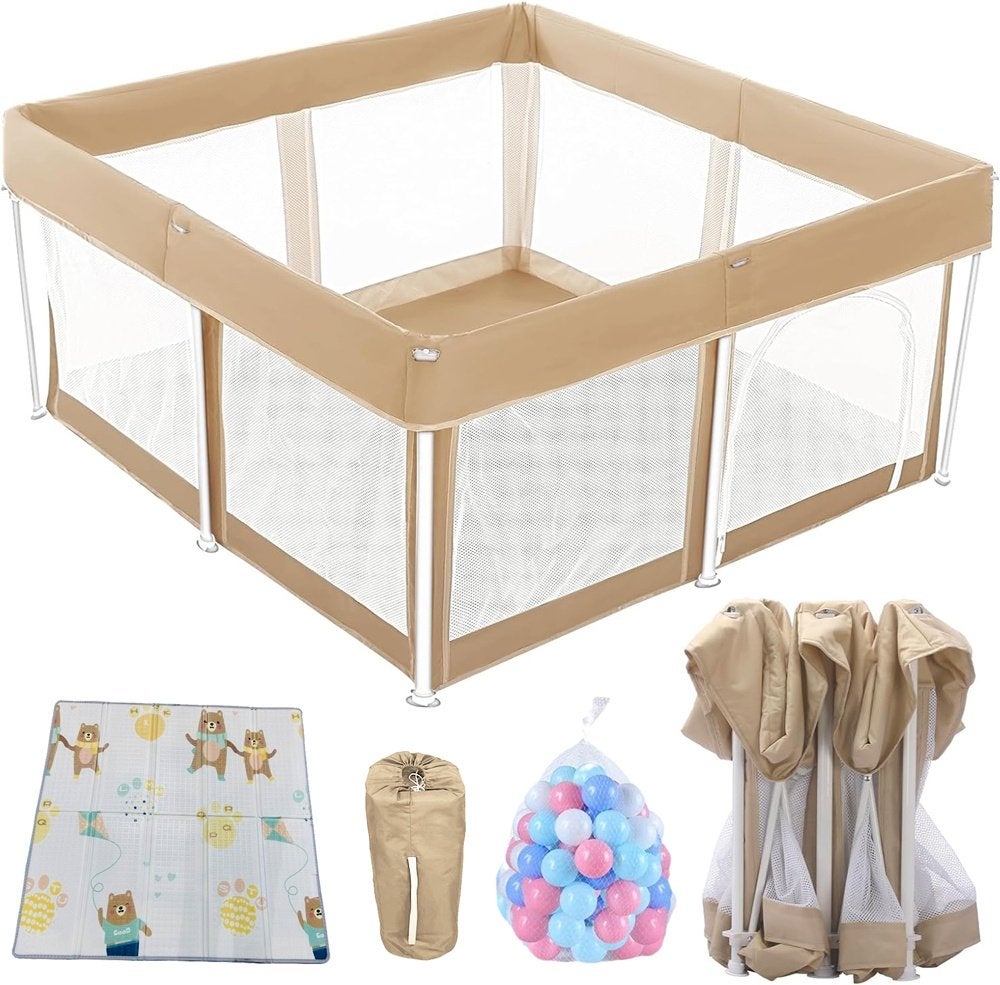 Grondbox – inklapbare box – box – beige – speelbox, Vierkant, Nieuw, Ophalen of Verzenden, Nvt