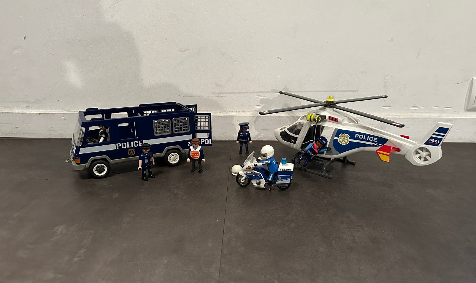 Playmobil Politie Sets: Bus, Helikopter & Motor, Kinderen en Baby's, Speelgoed | Playmobil, Gebruikt, Complete set, Voertuig, Ophalen of Verzenden
