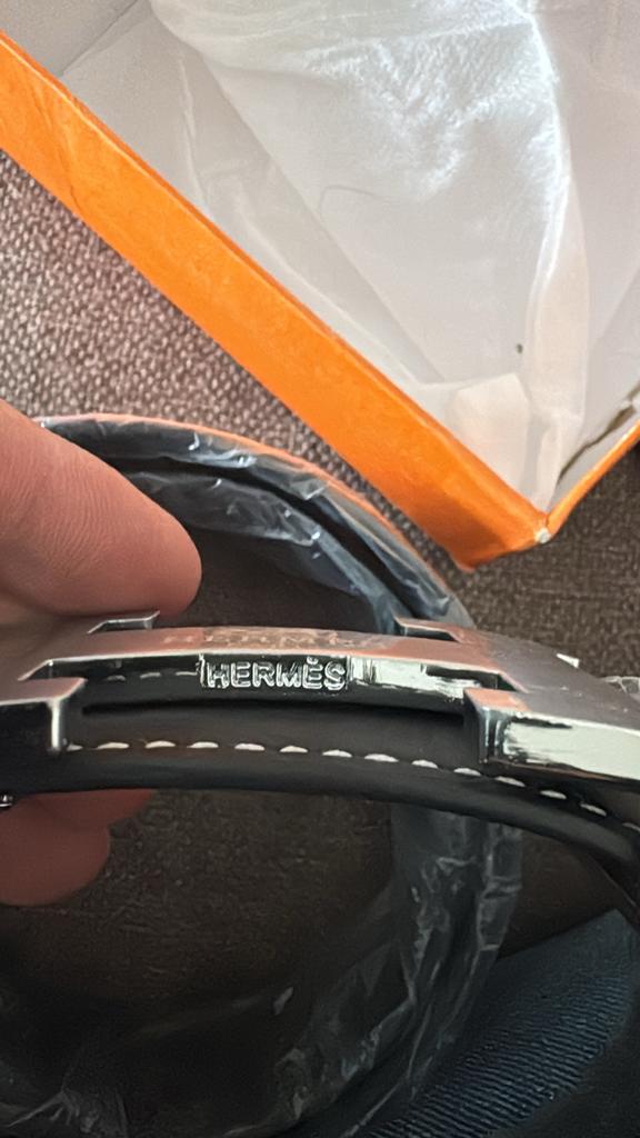 Hermès Riem met H-gesp - Zwart Leer, Kleding | Heren, Riemen en Ceinturen, Ophalen of Verzenden, Riem of Ceintuur, Echt leder
