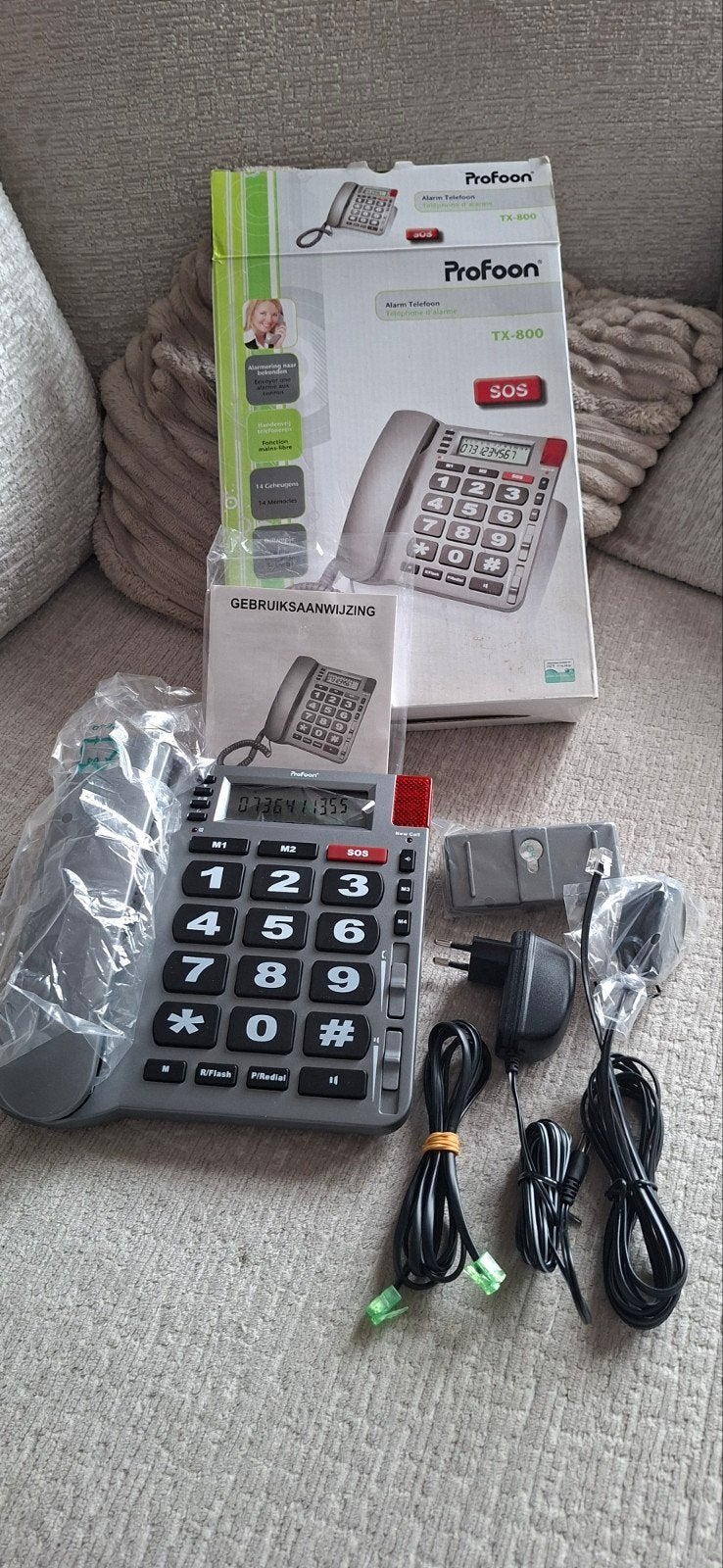 Profoon Alarm Telefoon TX-800: Grote Toetsen, SOS, Handsfree, Ophalen, Nieuw, 1 handset