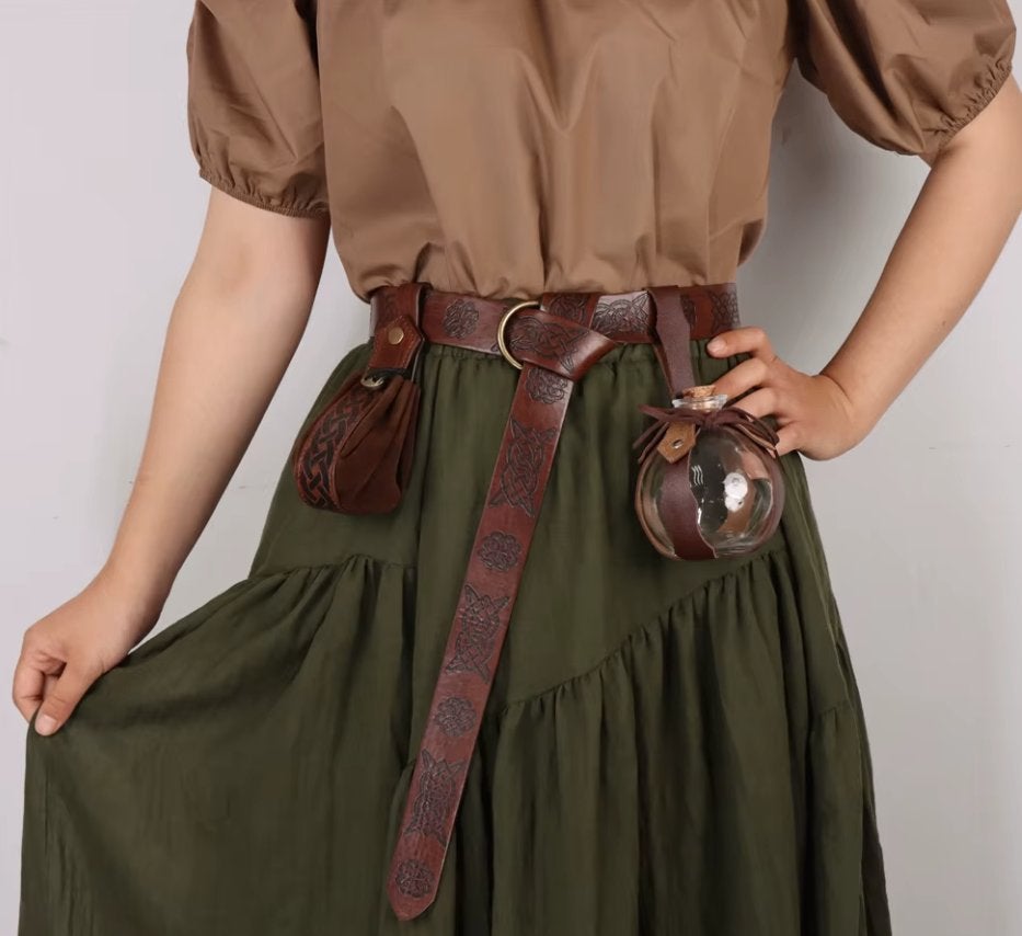 Luxe Elven riem inclusief toverdrank glas en lederen hoes, Ophalen of Verzenden, Nieuw, Pak of Jurk
