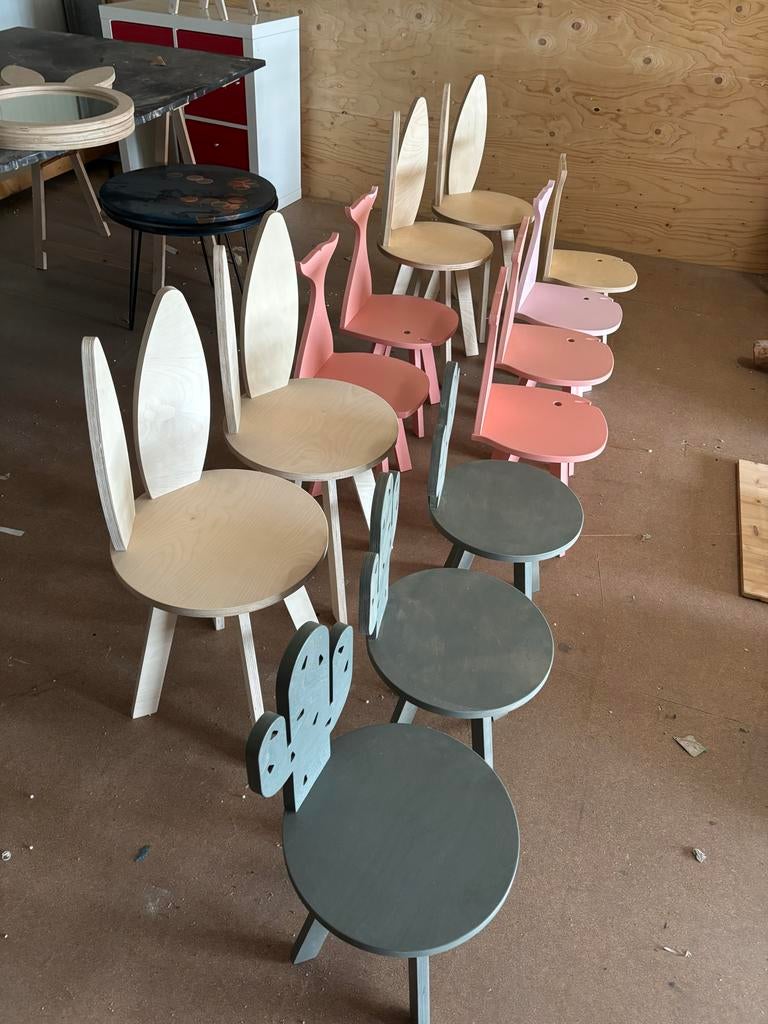 Diverse kinderstoeltjes van Bij Madieke (Nieuw!), Ophalen, Nieuw, Overige typen, Aanschuifbaar