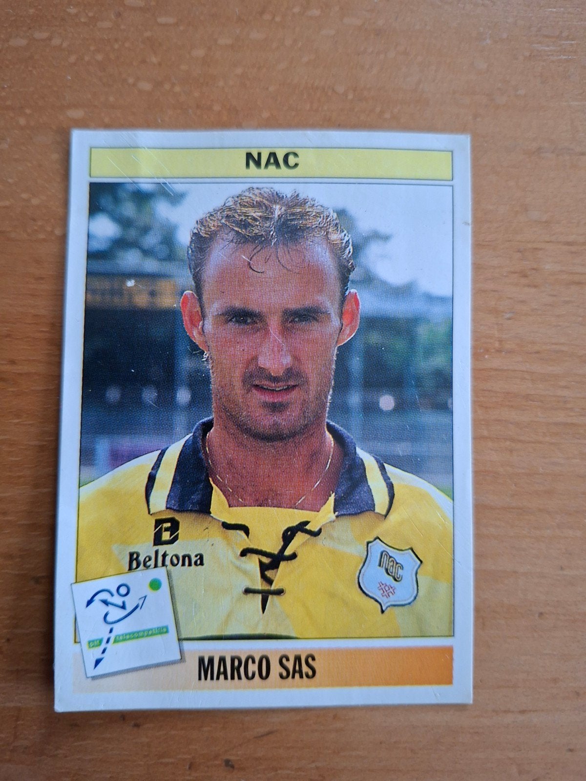 Panini voetbal 95 185 NAC Marco Sas, Verzamelen, Ophalen of Verzenden, Gebruikt, NAC Breda, Poster, Plaatje of Sticker