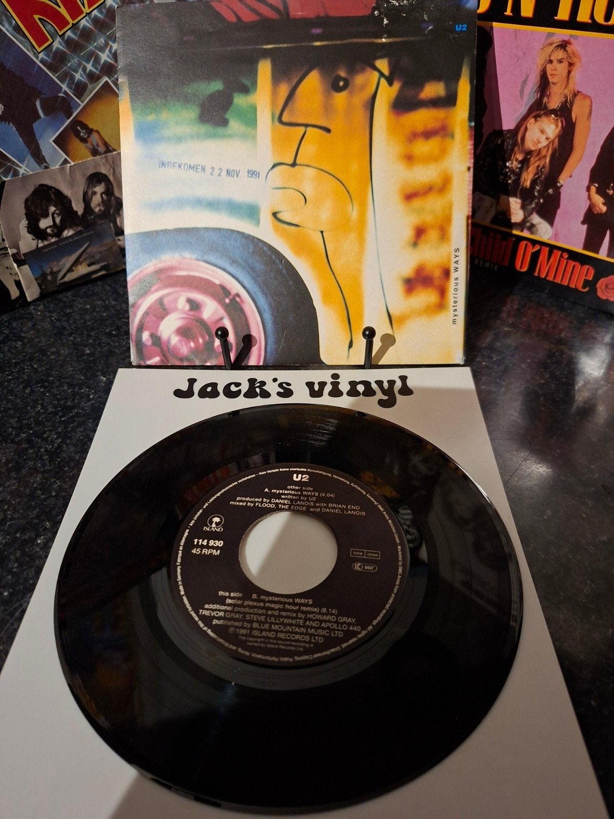 U2 - Mysterious Ways 7 inch vinyl single (1991)2, Gebruikt, 7 inch, Ophalen of Verzenden, Fotohoes
