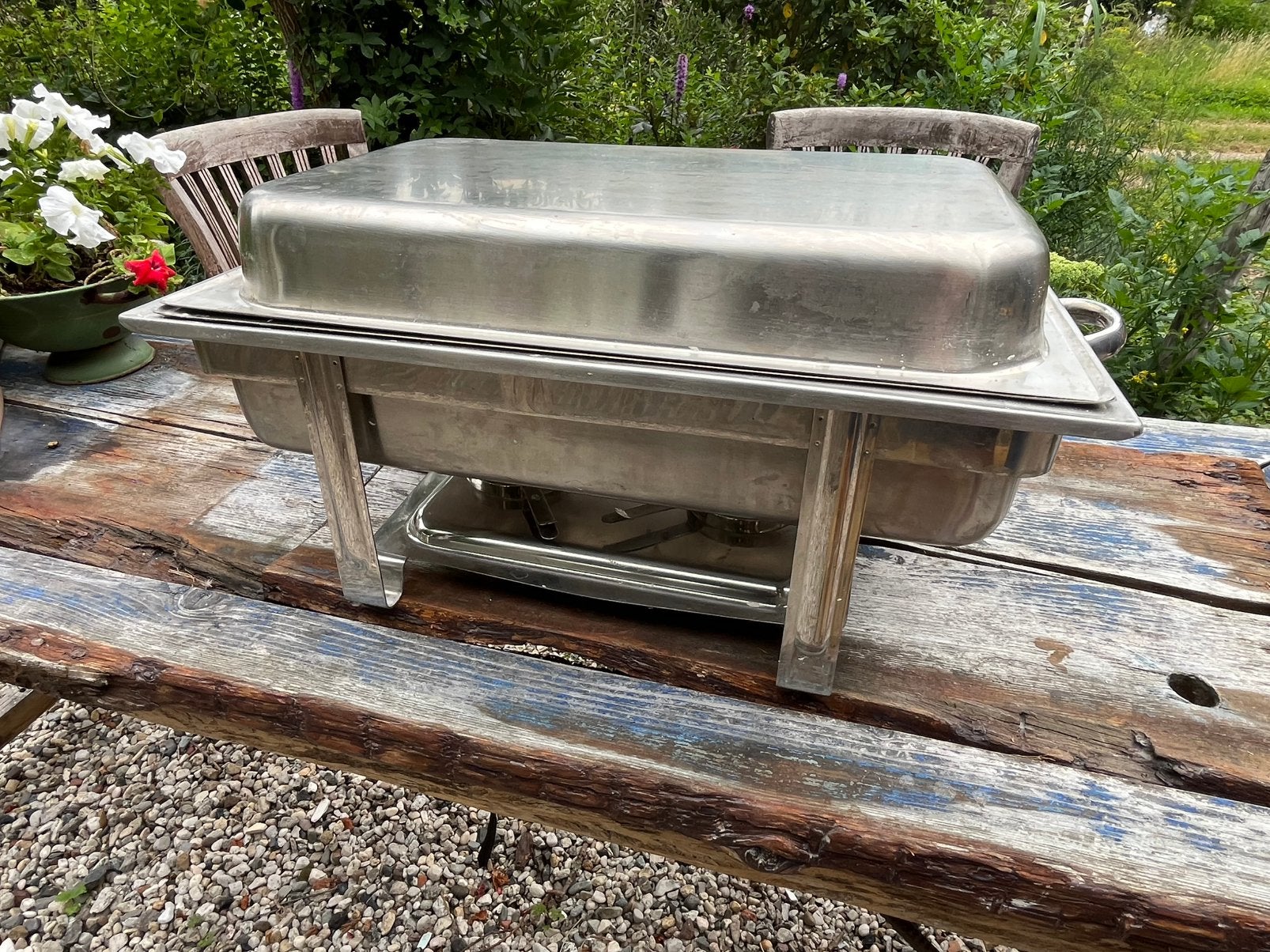 Chafing dish of warmhoudbak roestvrij staal, Ophalen, Zo goed als nieuw