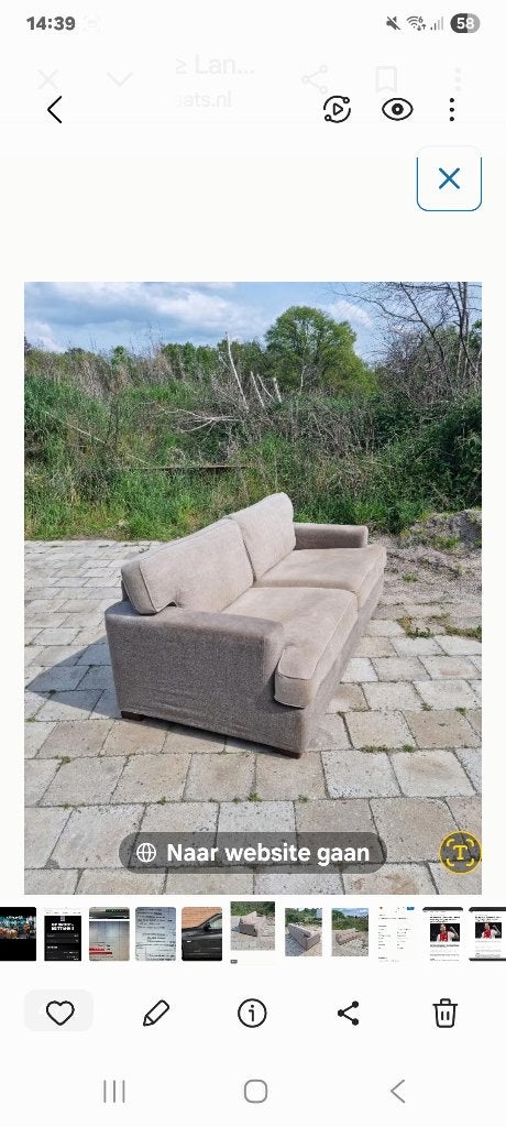 Landelijke 3 zits bank, Huis en Inrichting, Ophalen, Driepersoons, 75 tot 100 cm, Rechte bank