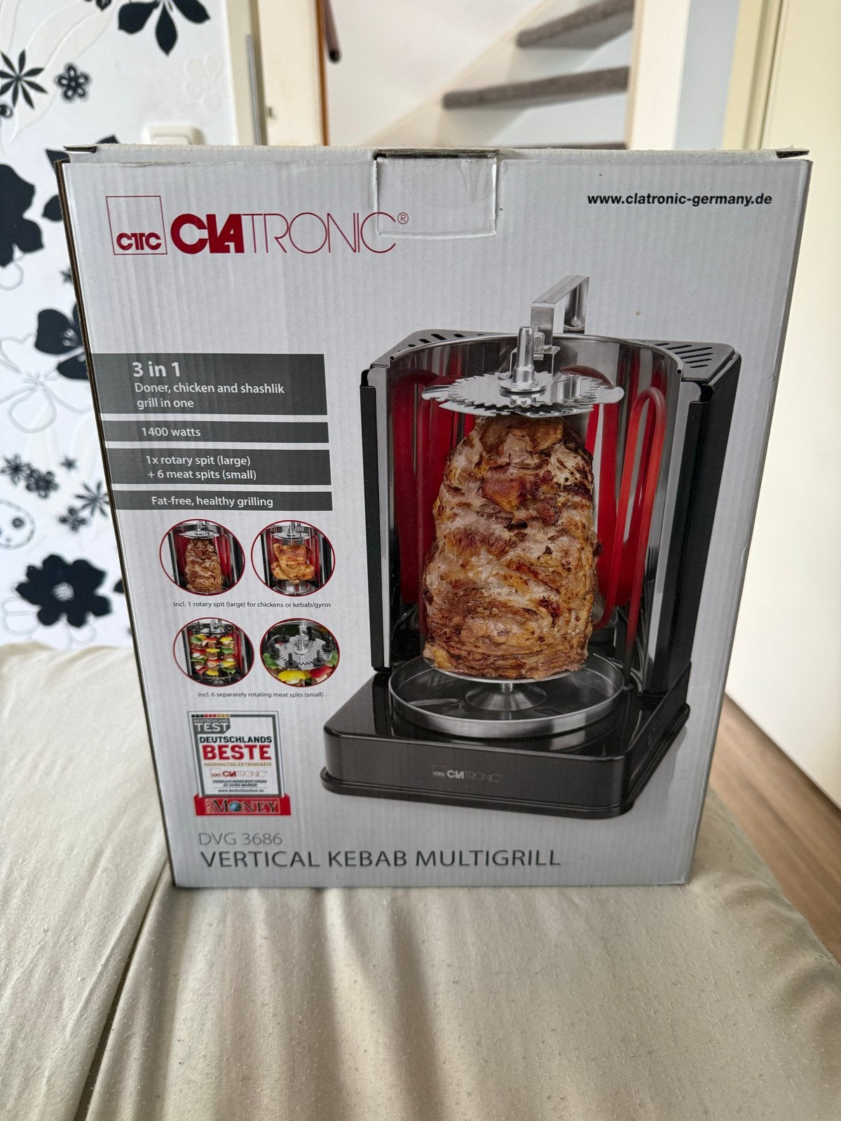 Clatronic DVG 3686 Verticale Kebab Multigrill, Witgoed en Apparatuur, Onderdelen en Toebehoren, Zo goed als nieuw, Ophalen