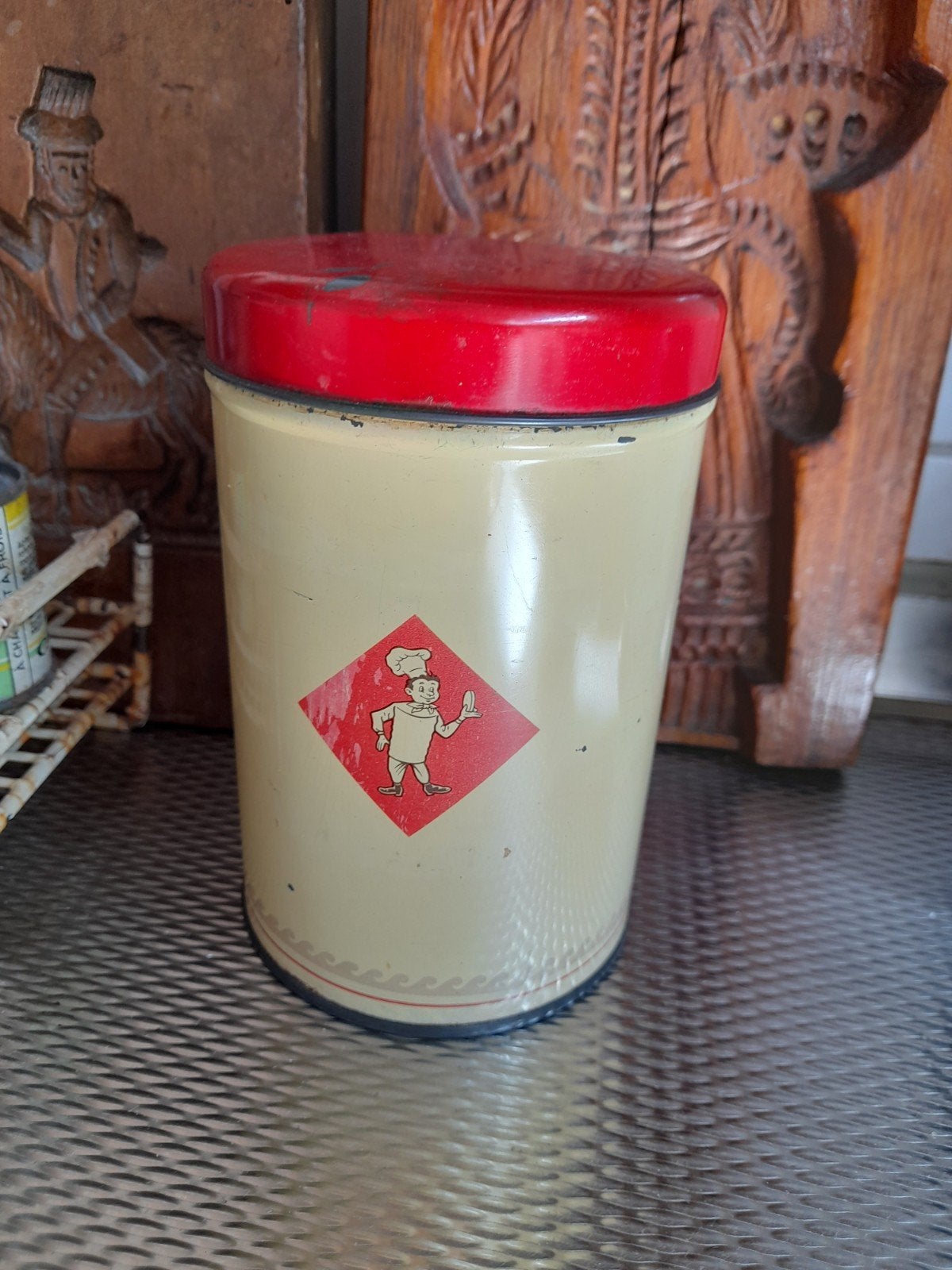 vintage Bolletje blik blikje, Ophalen of Verzenden
