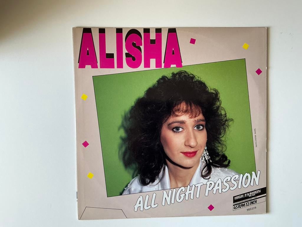 Alisha – All Night Passion (New Mix) 12” disco freestyle, Cd's en Dvd's, Vinyl | Dance en House, Gebruikt, Fotohoes, Disco, 1980 - 1989