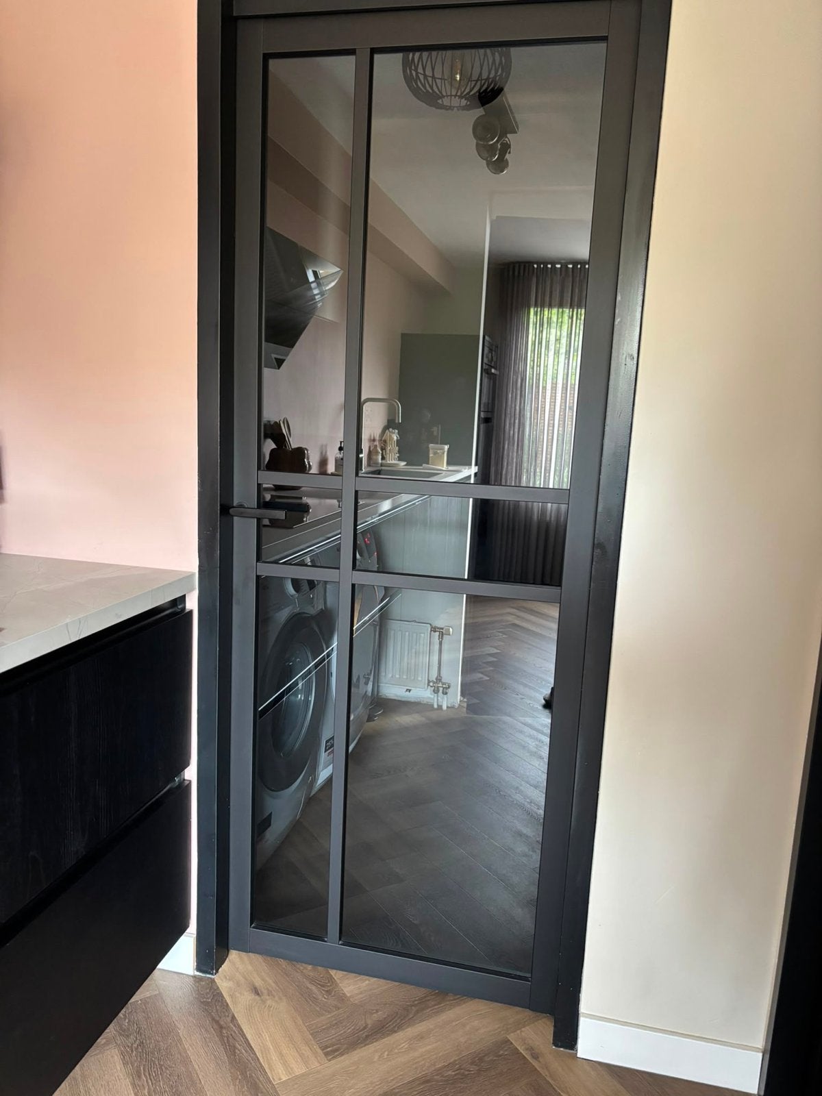 binnendeur zwart met rookglas - Nieuw, Minder dan 80 cm, Binnendeur, Nieuw, Ophalen of Verzenden