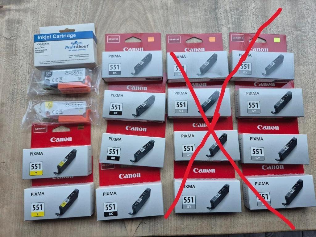 Canon printerinkt 551 geel en zwart, Computers en Software, Printerbenodigdheden, Nieuw, Toner, Ophalen of Verzenden