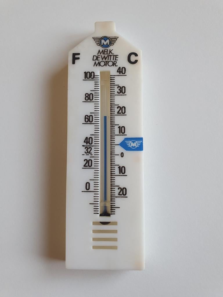 Vintage Melk de Witte Motor Koelkast Thermometer Collector, Ophalen of Verzenden, Gebruikt, Binnenthermometer