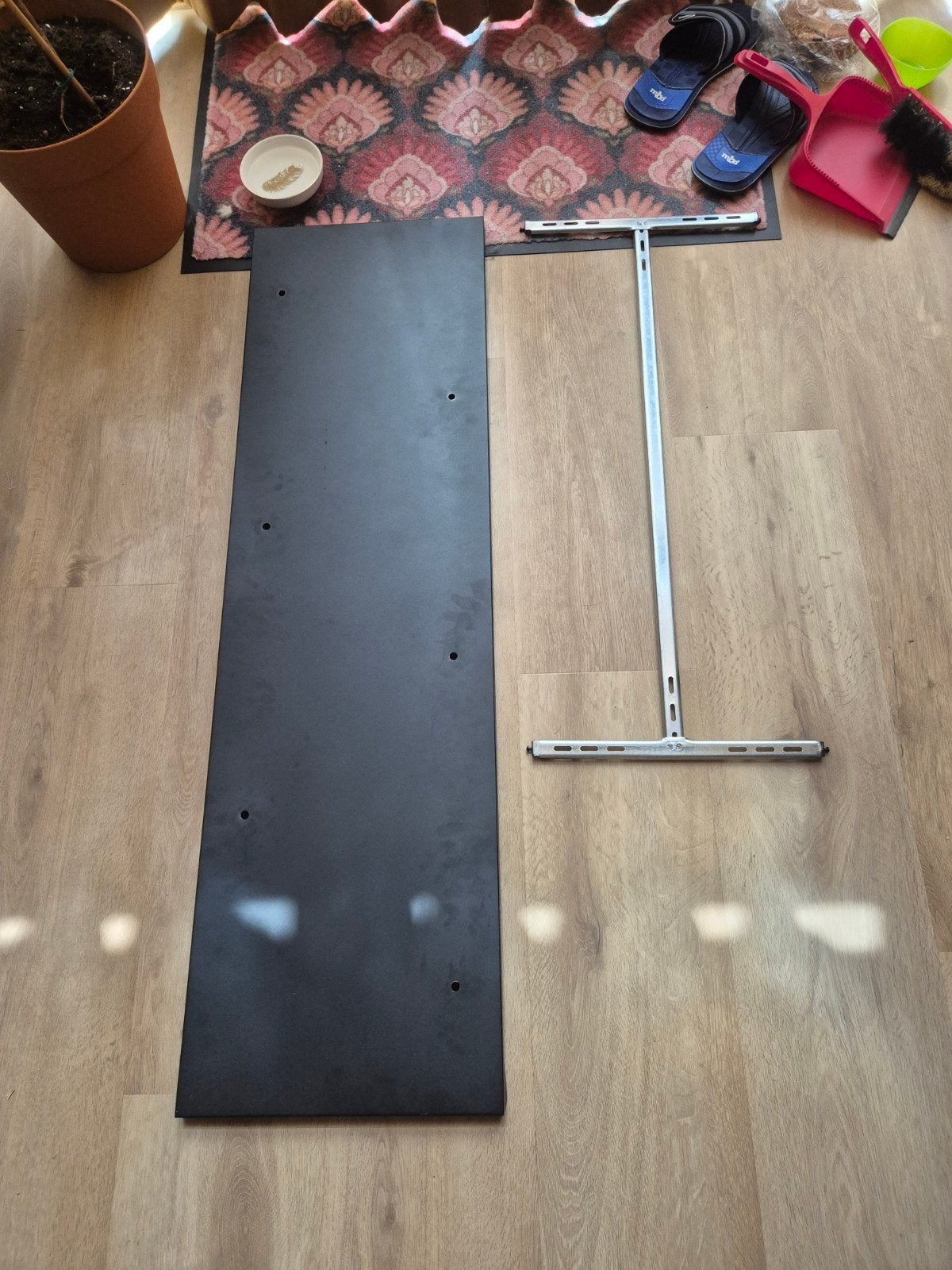 Zwarte plafondplaat 35x120cm voor 6 lampen, Ophalen, Nieuw, Metaal