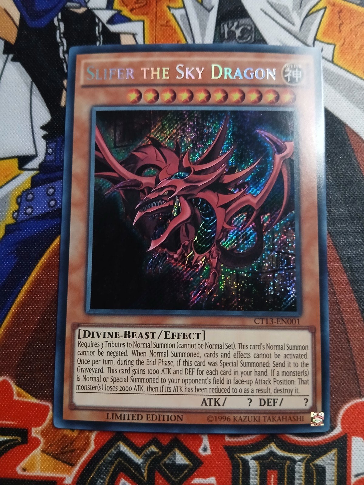 Slifer the Sky Dragon - Secret Rare CT13 Collectors Tin YGO, Ophalen of Verzenden, Zo goed als nieuw, Foil