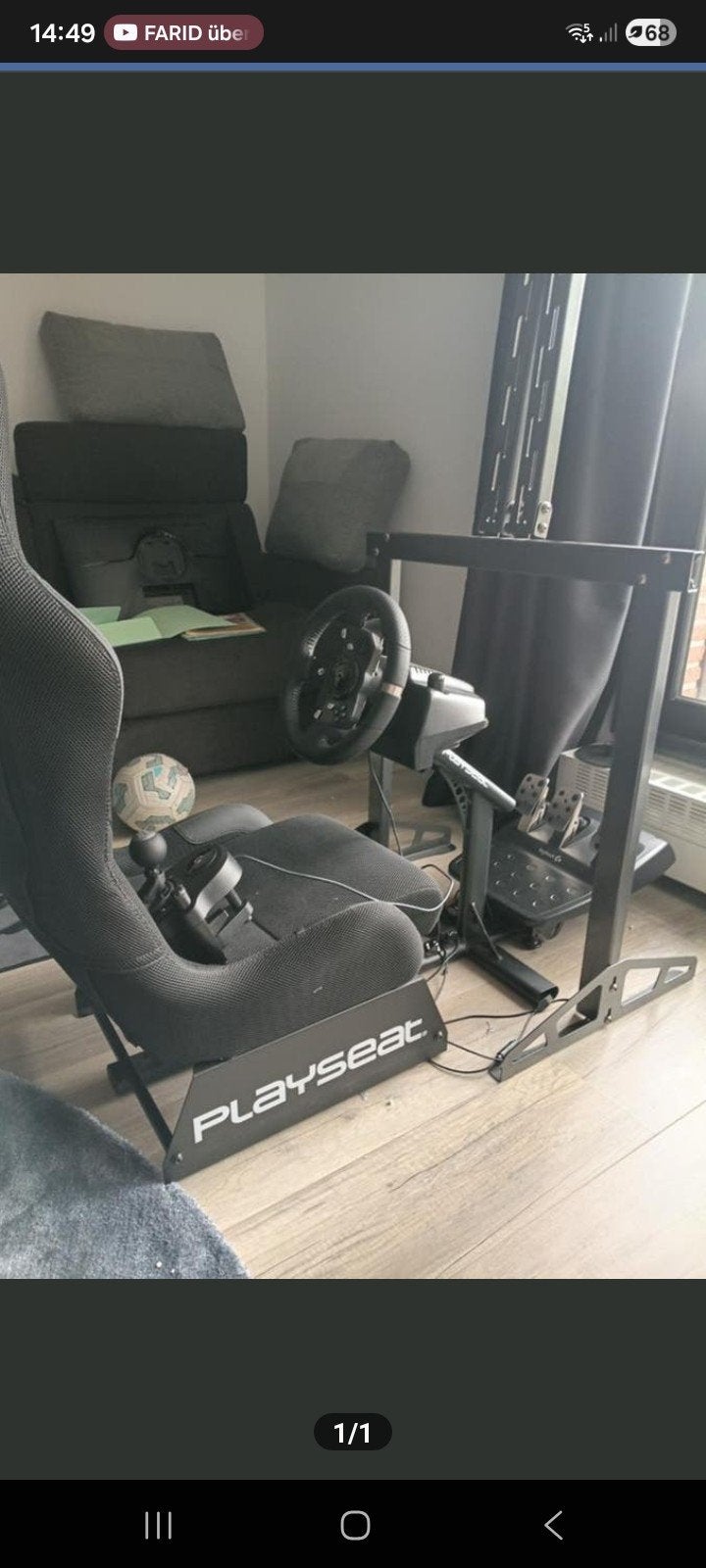 Playseat racestoel met stuur en pedalen, Ophalen of Verzenden, Gebruikt