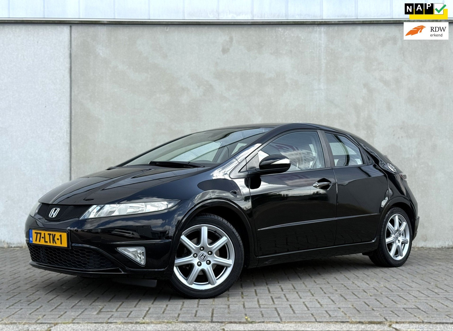 Honda Civic 1.4 Sport, NAP, 17inch, Nederlandse auto, APK, Auto's, Honda, Voorwielaandrijving, Euro 5, Gebruikt, Zwart