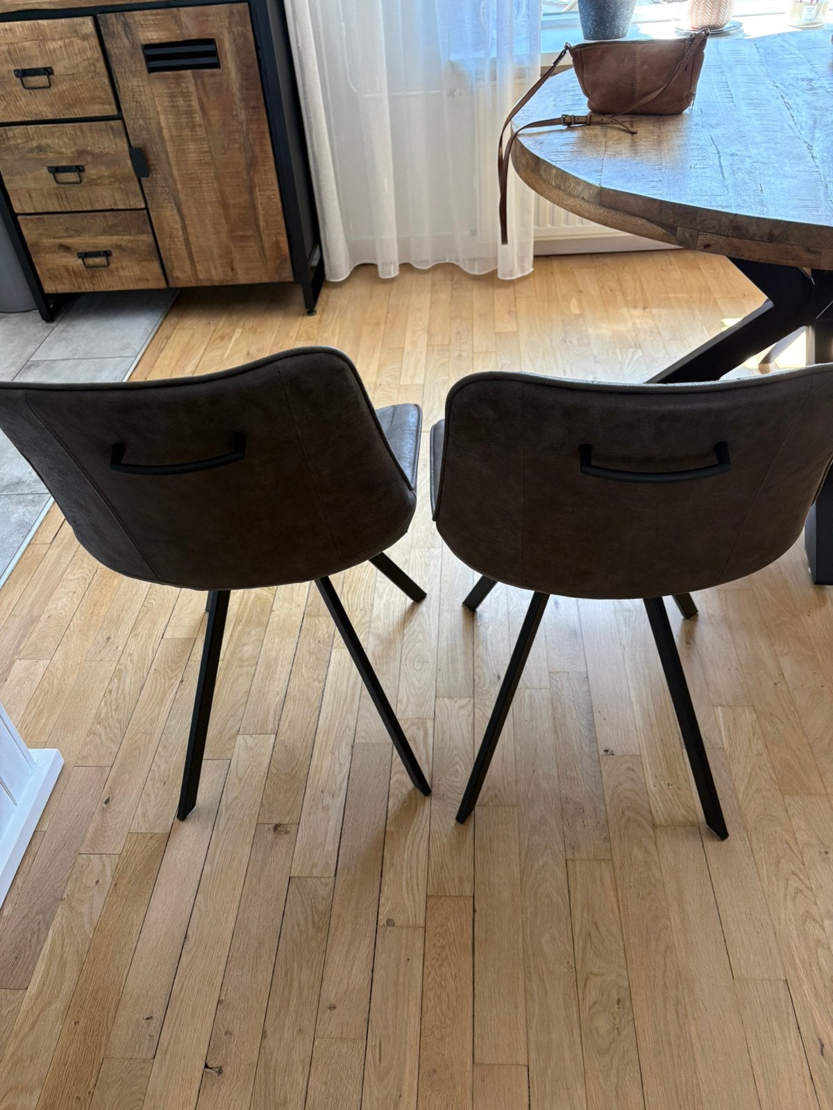 4 eethoekstoelen, Ophalen, Zo goed als nieuw, Grijs, Vier