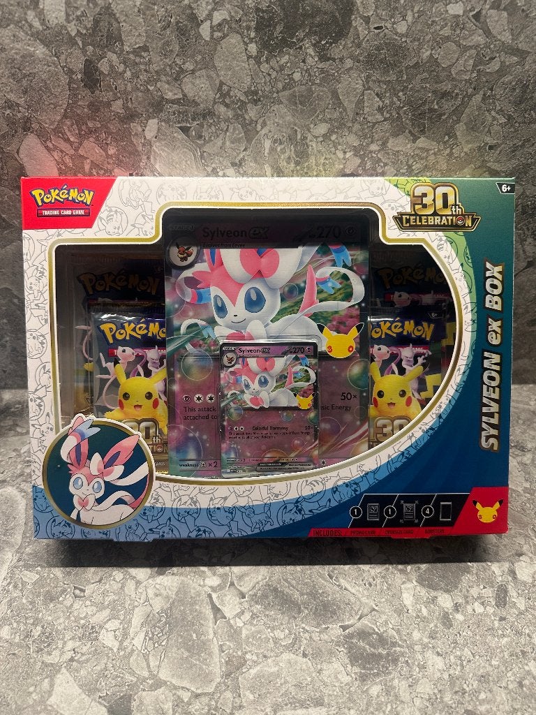 Pokémon TCG Sylveon EX Box - 30th Celebration (Eng), Ophalen of Verzenden, Nieuw, Boosterbox, Foil