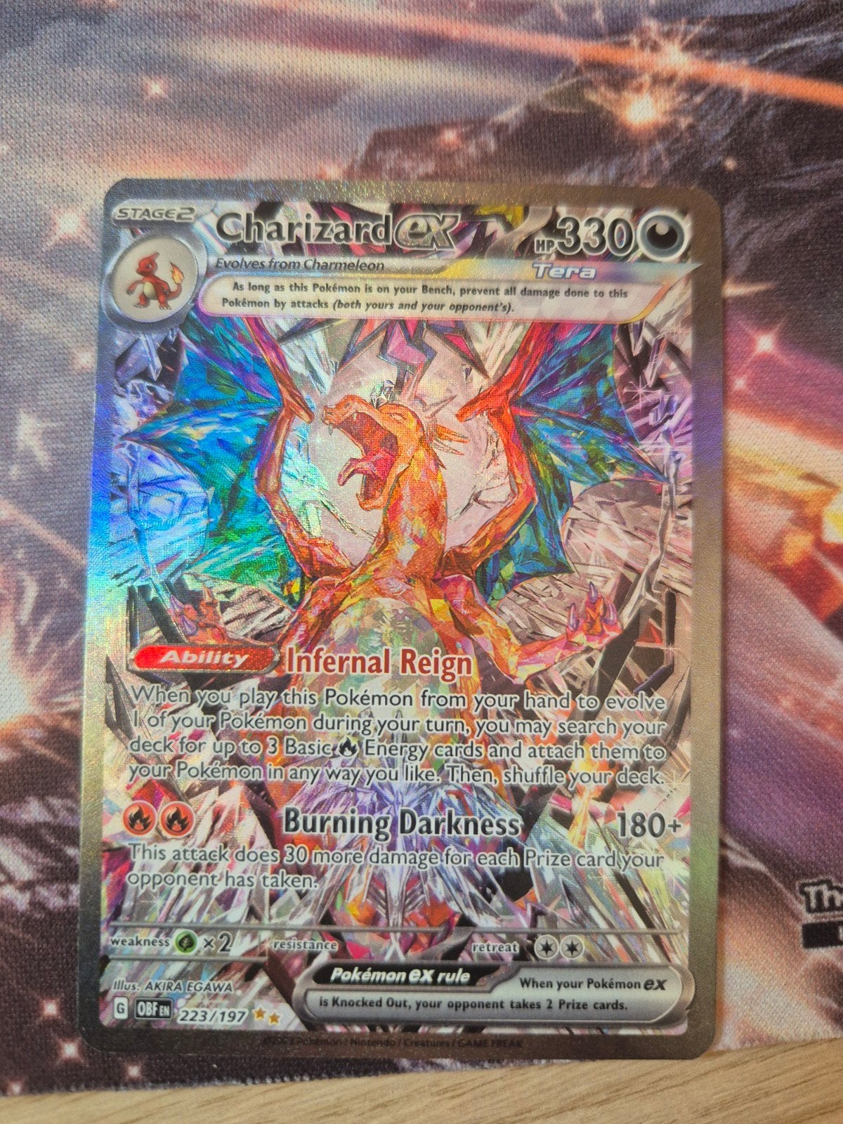 Charizard EX 223/197 Obsidian Flames Pokémon Kaart, Ophalen of Verzenden, Zo goed als nieuw