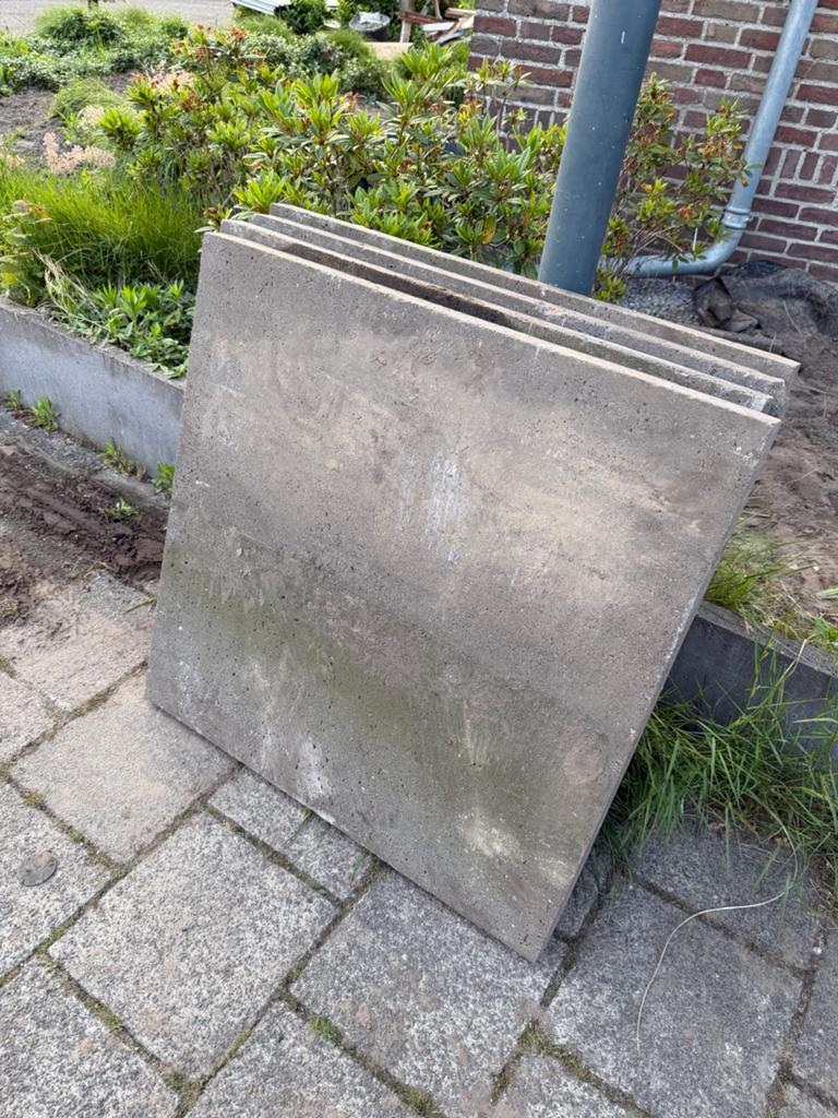 Betonnen (schellevis) terrastegels 80x80cm & 50x100cm, Tuin en Terras, Ophalen, Gebruikt, 5 tot 10 m², Beton