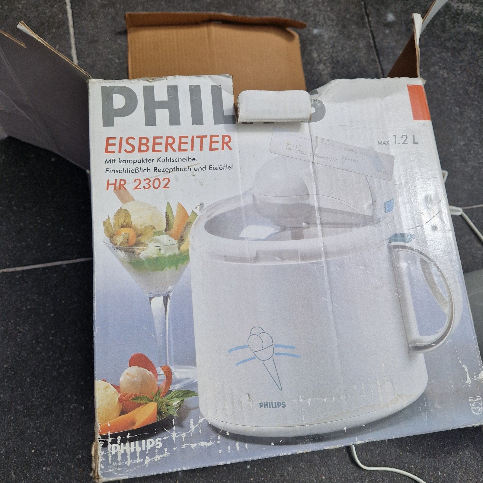 Philips HR 2302 IJsmachine - Maak zelf heerlijk ijs!, Ophalen of Verzenden