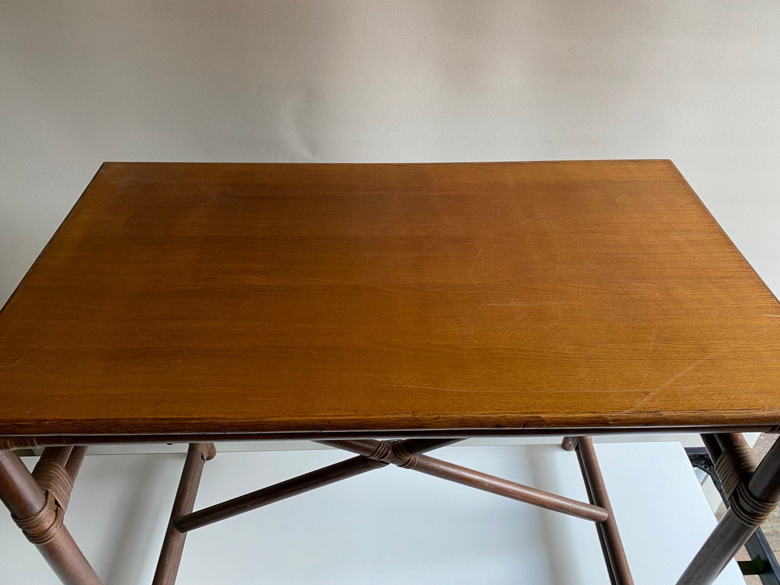 Manou rotan side-table / klein bureau , jaren 80, Gebruikt, 50 tot 100 cm, Jaren 80, Onbekend