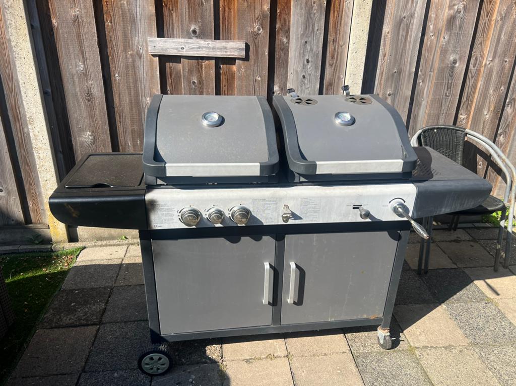 Bbq 2-1 gas en houtskool, Ophalen, Gebruikt