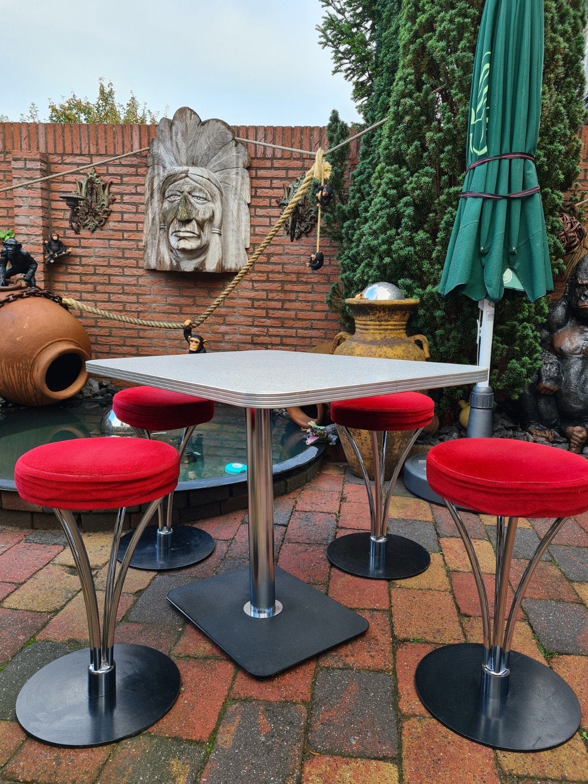 FIFTIES SIXTIES AMERIKAANSE BARKRUKKEN BEL AIR BARTAFEL, Ophalen, 60 tot 90 cm, Zo goed als nieuw, Metaal