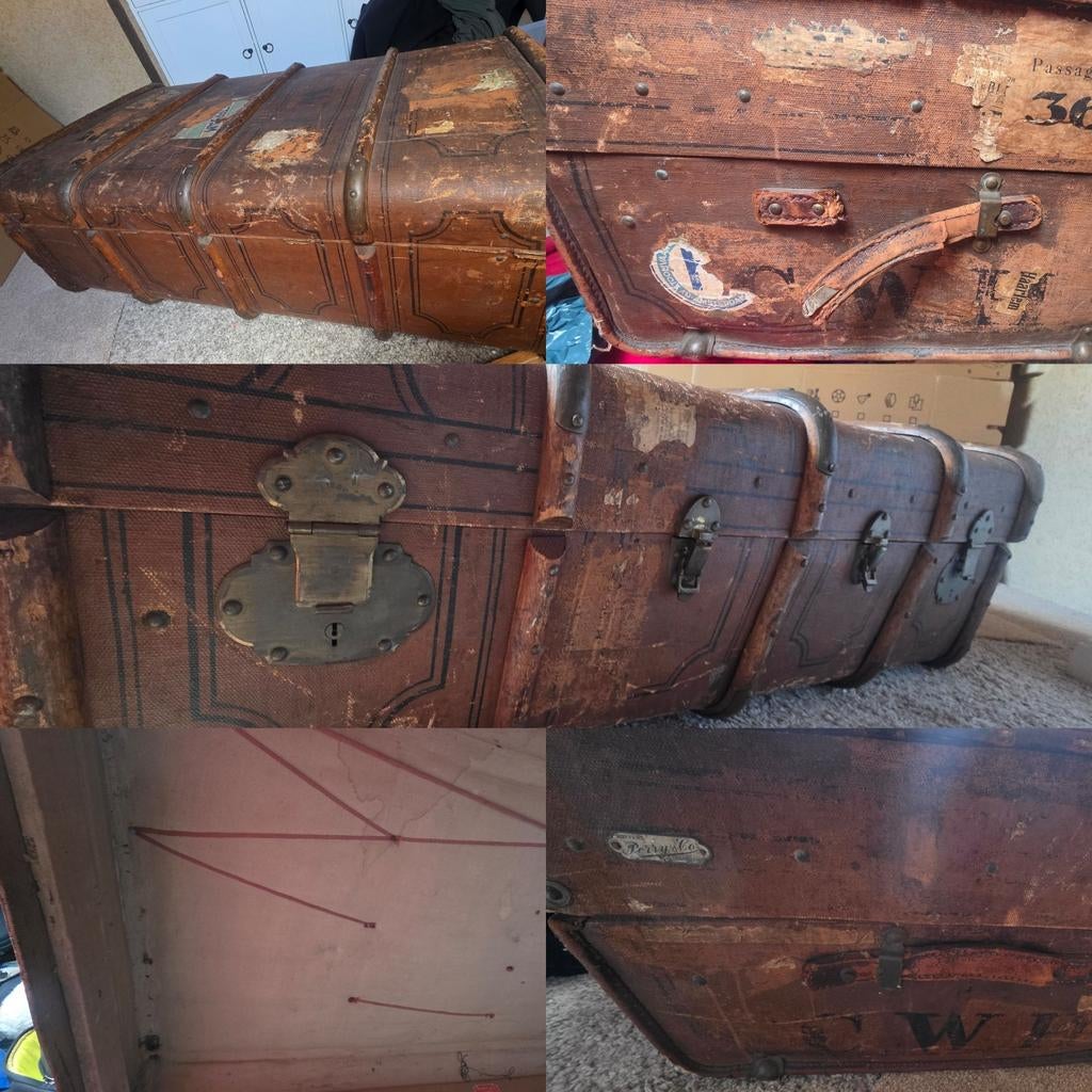 Antieke Reiskoffer / Vintage Koffer - Decoratief, Sieraden, Tassen en Uiterlijk, Koffers, Ophalen, Overige materialen, Gebruikt
