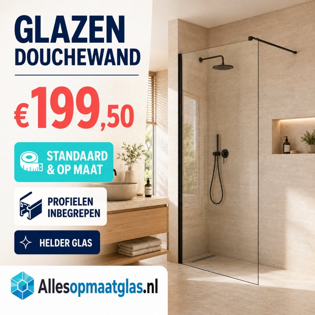 Douchewand of douchedeur – standaard en op maat, Alles op Maat Glas, 3641RT, Verkoop@allesopmaatglas.nl, Nieuw