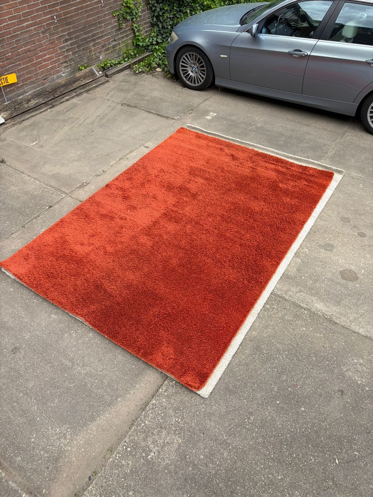 Mooi oranje wollig tapijt 200x300 cm, Ophalen, Overige kleuren, Zo goed als nieuw, 200 cm of meer