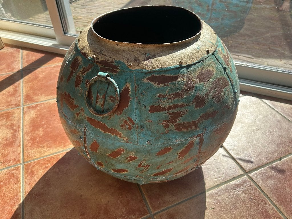 XL Turquoise pot uit India, Ophalen