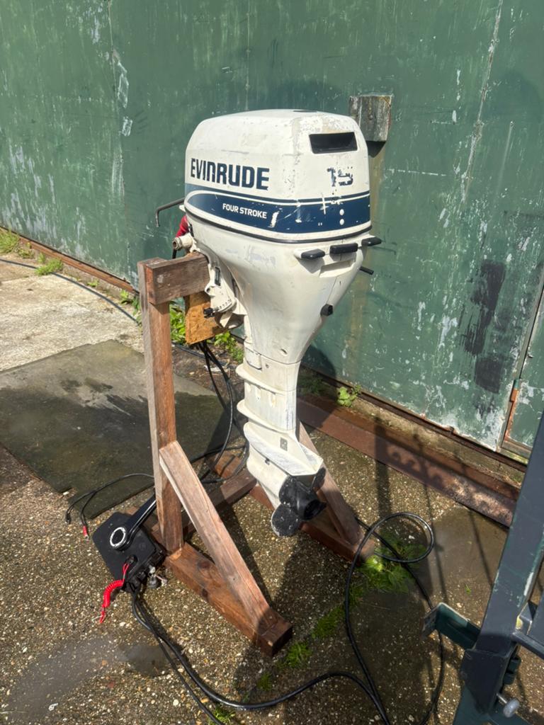 Evinrude 15pk 4takt langstaart met elektrische start, Watersport en Boten, Ophalen, Benzine, 10 tot 30 pk, Elektrische start
