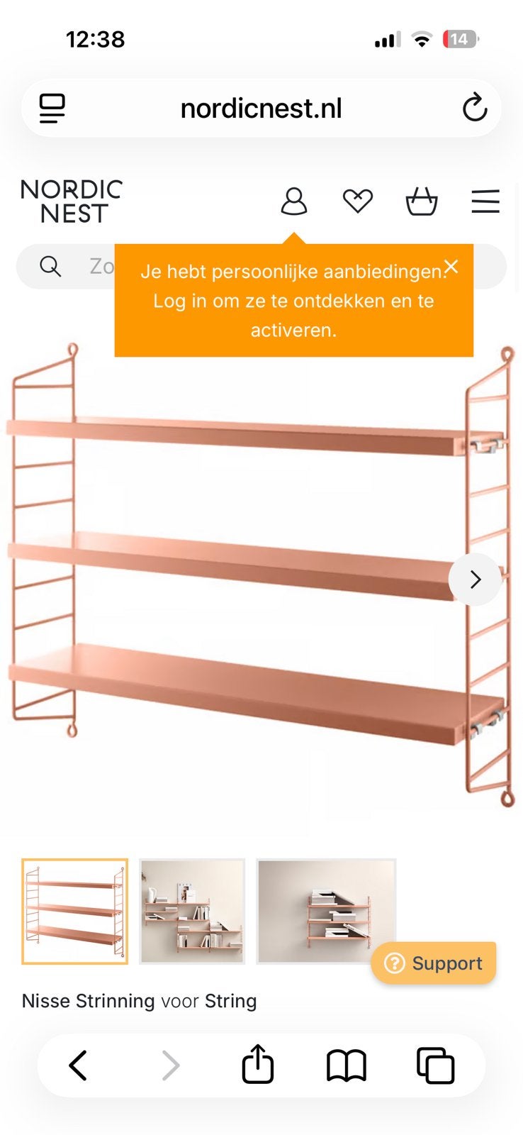 Nisse string pocket blush pink, Huis en Inrichting, Ophalen of Verzenden, Nieuw
