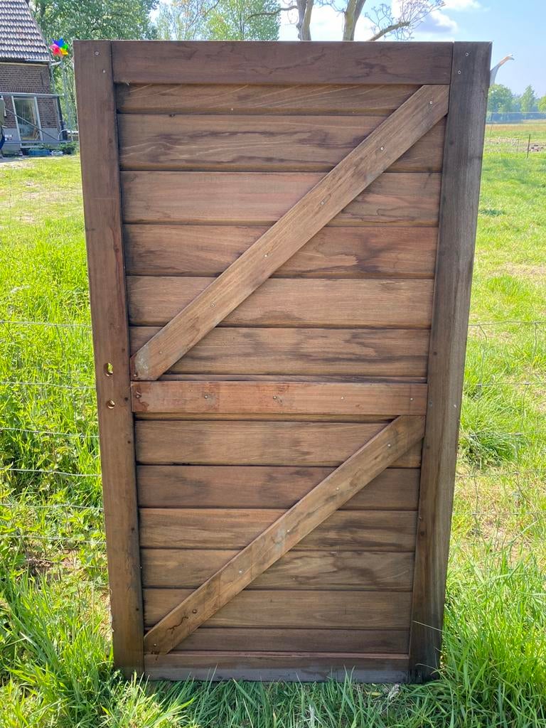 Hardhouten tuindeur tuinpoort 180x100 cm, Ophalen, 100 tot 150 cm, Zo goed als nieuw, Draaipoort