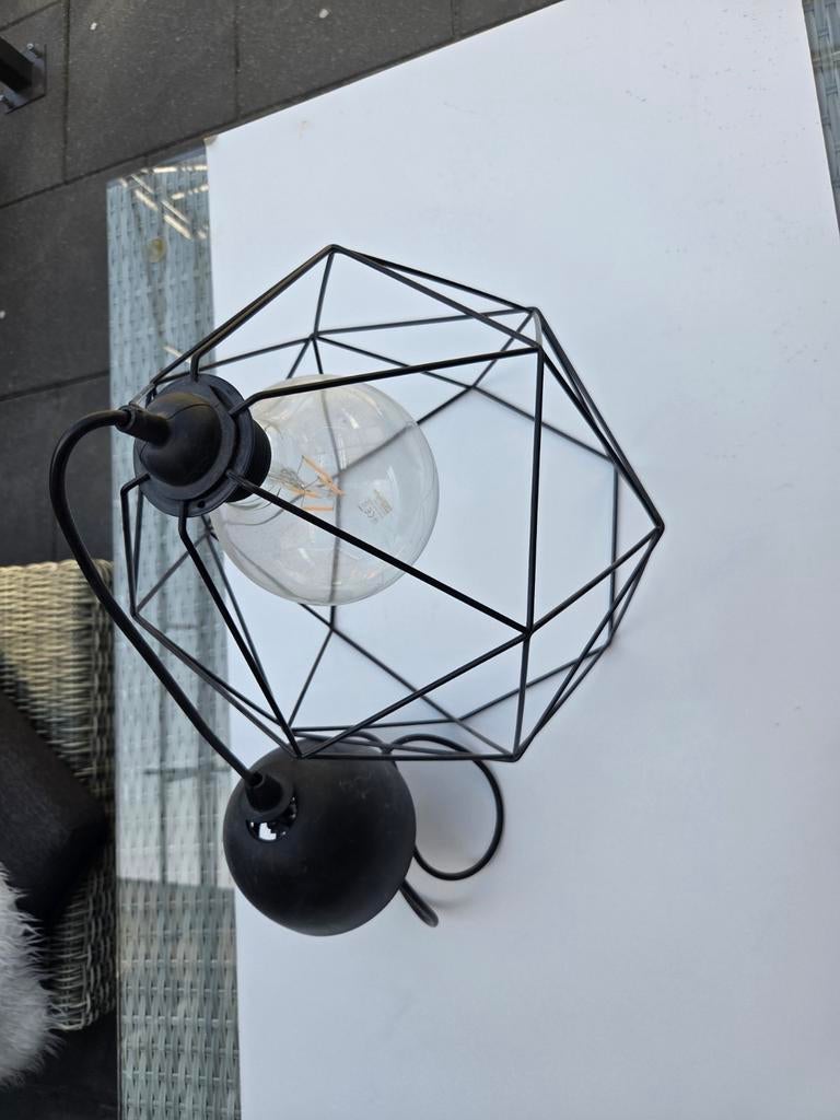 IKEA Hanglamp Zwart Metaal - Geometrisch Design, 50 tot 75 cm, Industrieel, Geometrisch, Ophalen of Verzenden, Zo goed als nieuw
