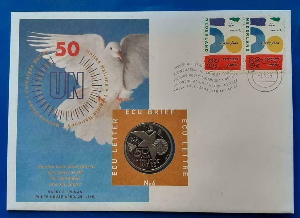 ECU brief 6 - 50 years Verenigde Naties" - 1995, Verzenden, Overige materialen, Nederland