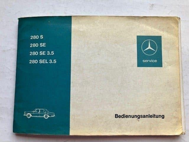 Mercedes-Benz W108/W109 Bedienungsanleitung 280 S/SE/SEL, Ophalen of Verzenden