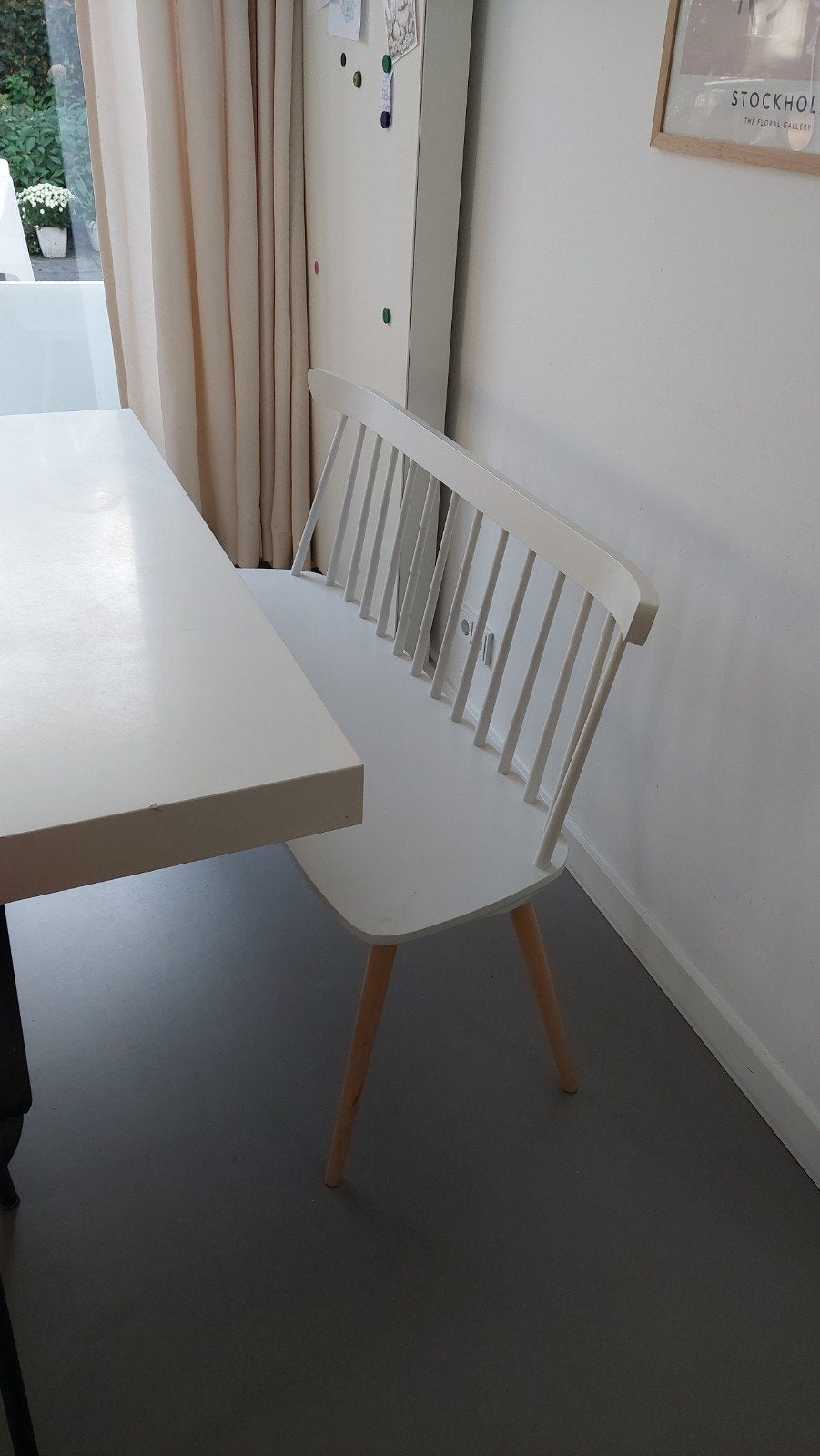 Eettafel bankje voor twee personen - Loods 5, Ophalen, Gebruikt, Twee, Wit