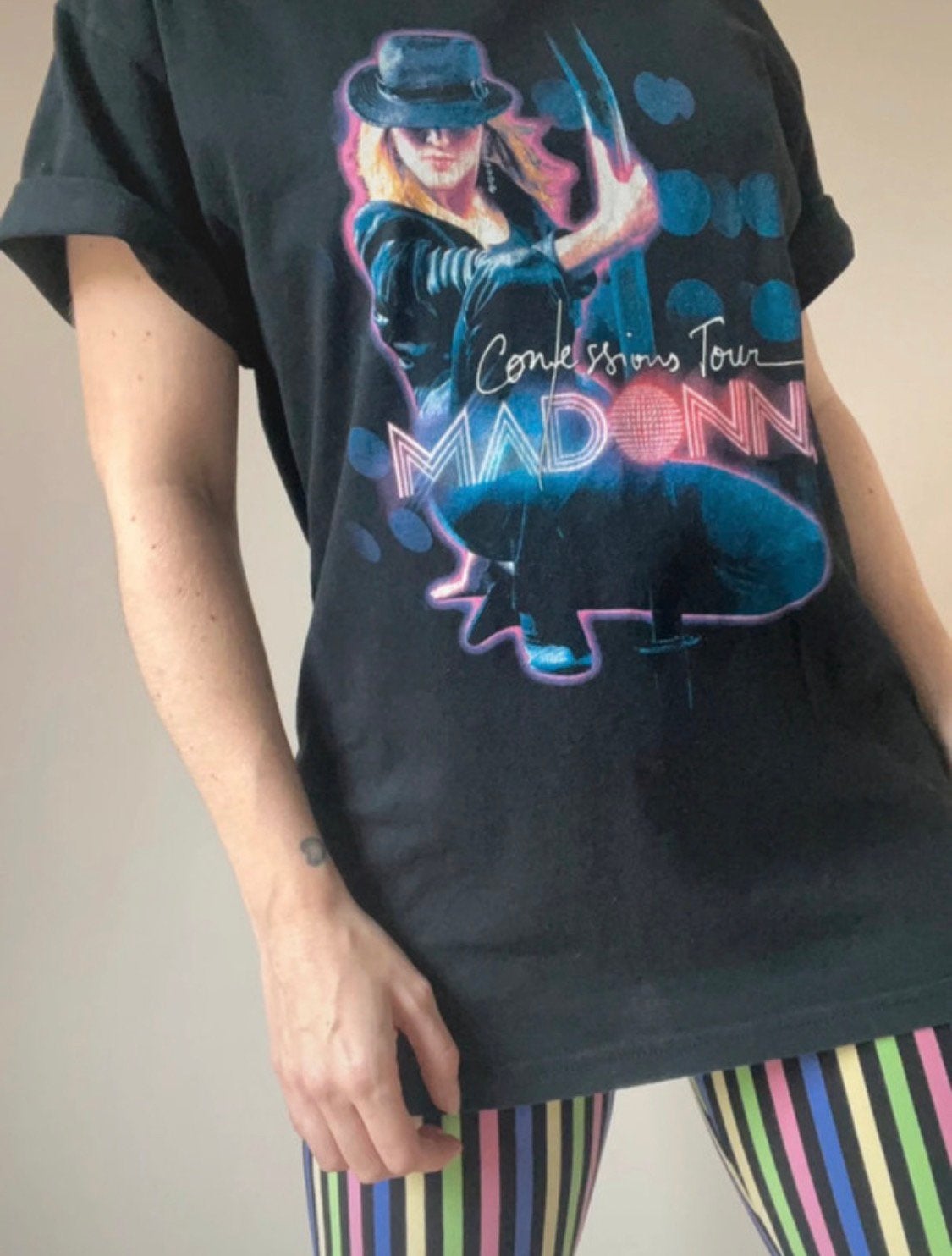 Origineel Madonna Confessions Tour shirt,M.Collectors item, Maat 38/40 (M), Verzenden, Zwart, Korte mouw