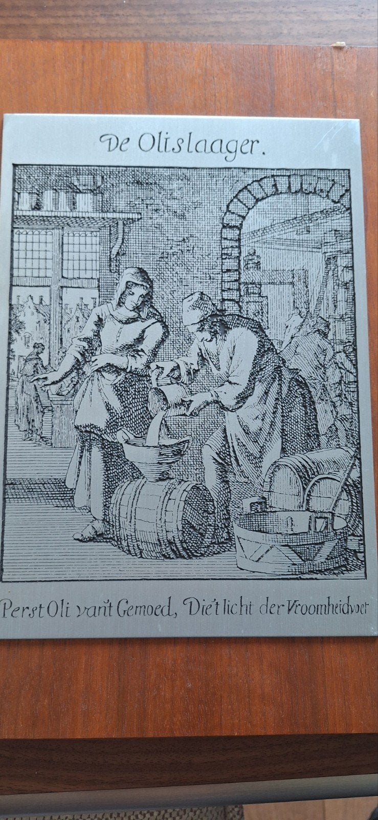 De Olislaager - Historische Gravure, Ophalen, Dagelijks leven, Met tekst, Gravure