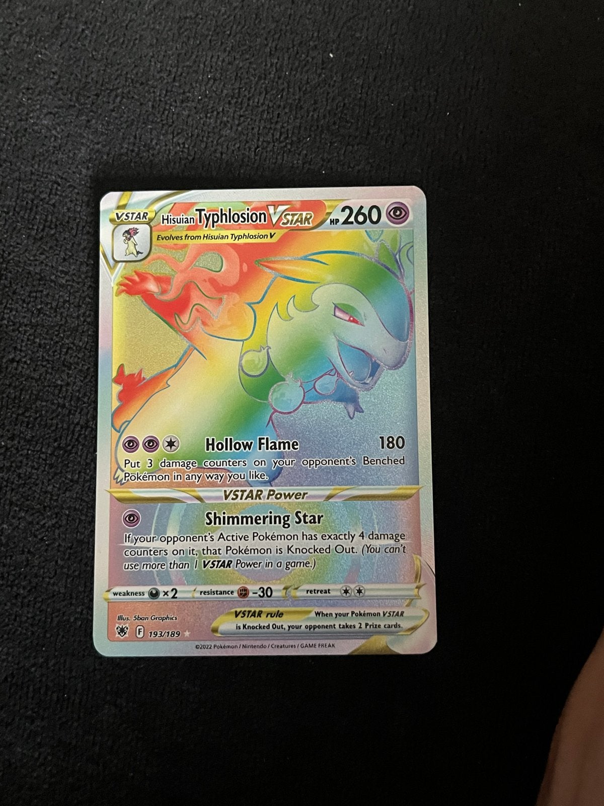 Typhlosion VSTAR (193/189) Astral Radiance pokemon kaart, Ophalen of Verzenden, Zo goed als nieuw, Losse kaart, Foil