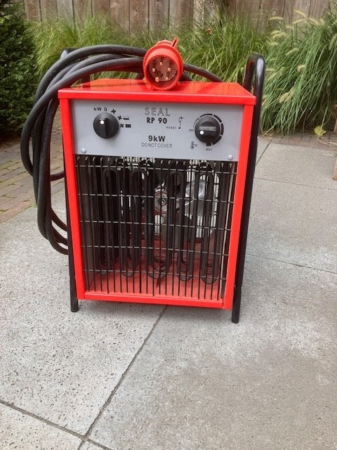SEAL Garage-heater 9KW op krachtstroom 380V, Ophalen, 30 tot 80 cm, Gebruikt, Kachel