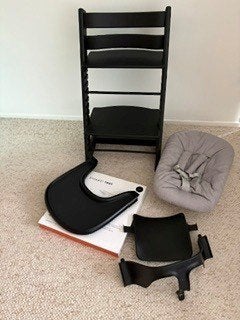 Stokke Trip Trap Zwart, Kinderen en Baby's, Kinderstoelen, Ophalen, Gebruikt, Meegroeistoel, Afneembaar eetblad