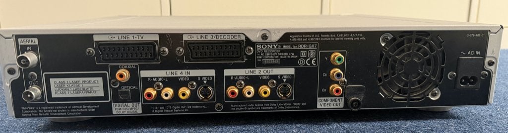 Sony dvd recorder gx-7 als nieuw !, Ophalen of Verzenden, Zo goed als nieuw, Dvd-recorder, Sony