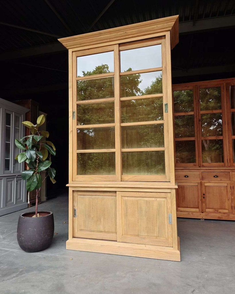 Grote eikenhouten notariskast | Buffetkast | Vitrine #5204, Huis en Inrichting, Kasten | Buffetkasten, 100 tot 150 cm, -, 200 cm of meer
