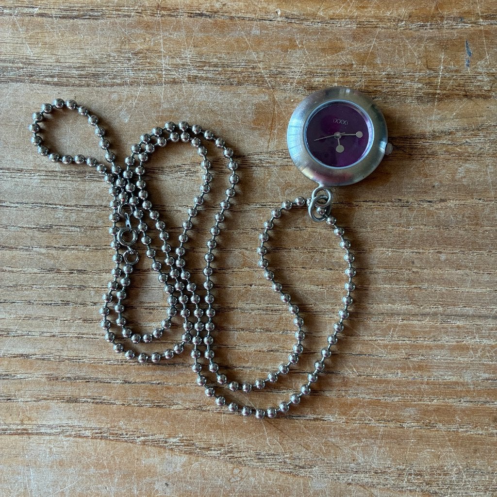 Ixxxi kettinghorloge - horloge aan ketting - paars, Overige merken, Staal, Zakhorloge, Staal
