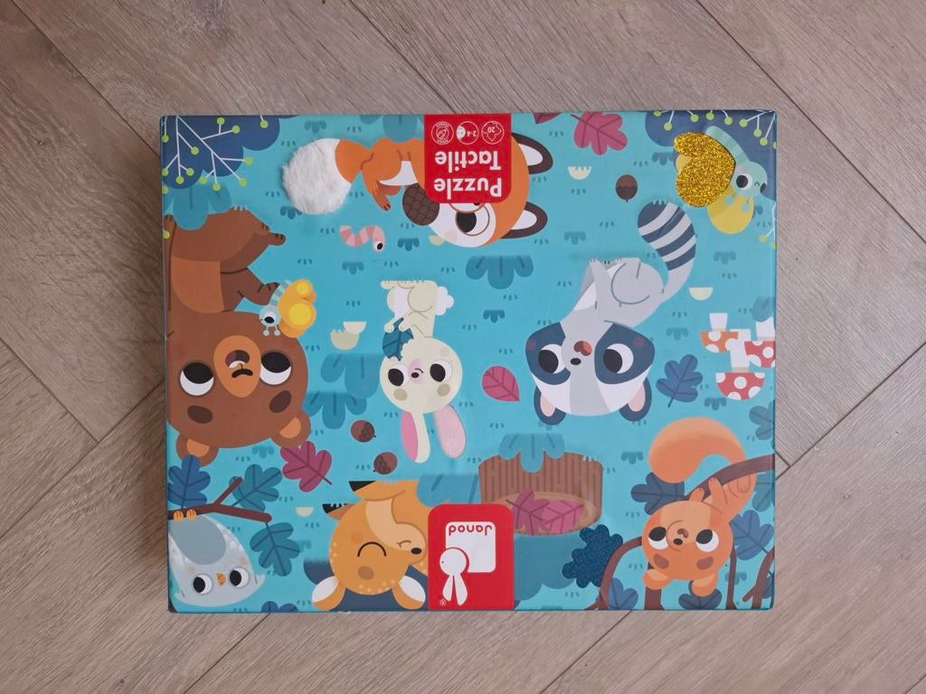 Janod Tastbaar Dierenbos Puzzel (24 stukjes), Ophalen of Verzenden, 10 tot 50 stukjes, Zo goed als nieuw, 2 tot 4 jaar