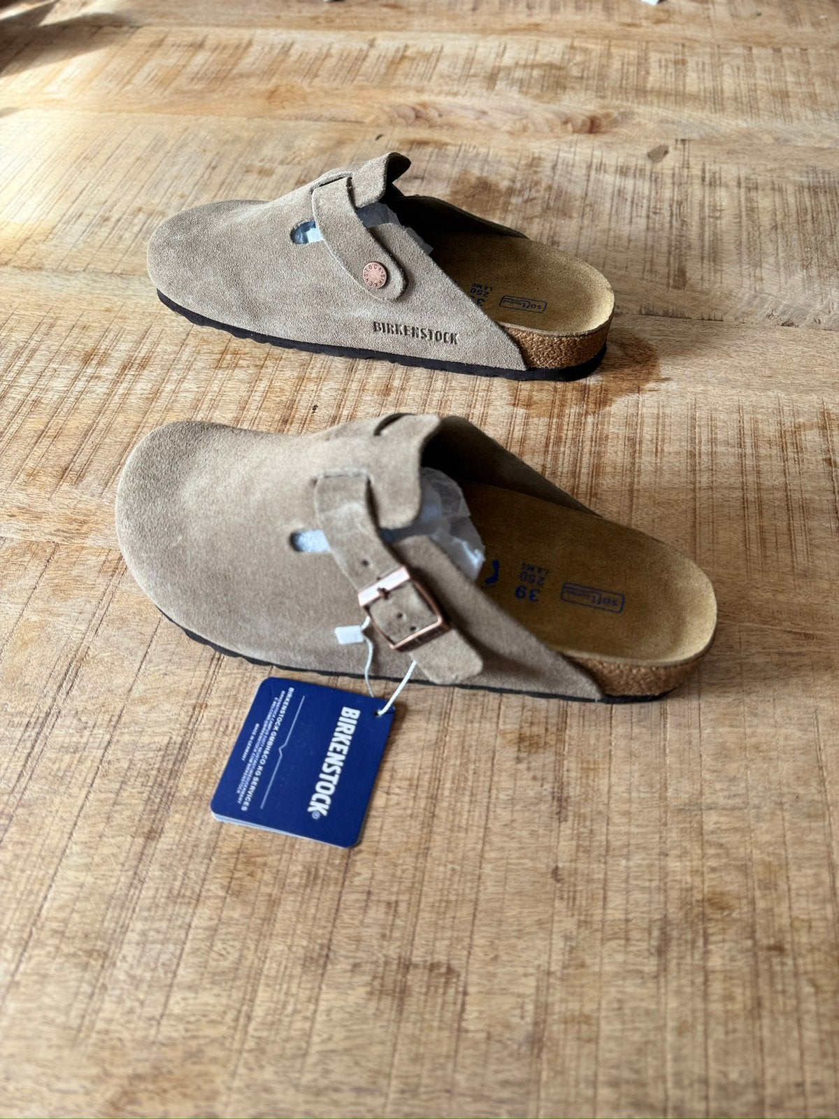 Birkenstock Boston Taupe maat 39, Ophalen, Bruin, Nieuw, Sandalen of Muiltjes