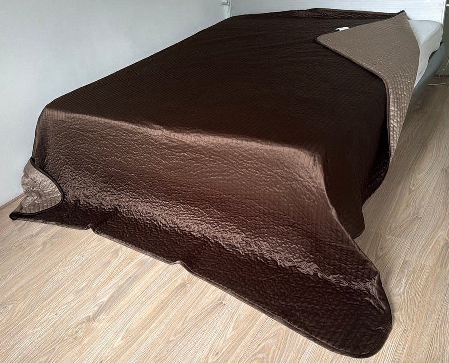 IKEA karit sprei 280x260 shiny bruin/lichtbruin, Ophalen, Zo goed als nieuw